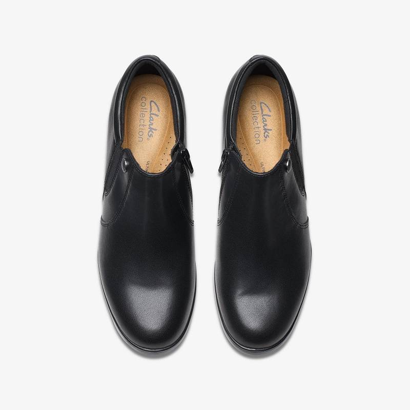 Black Leather Clarks Emily 2 Reyna | CLKS-85088