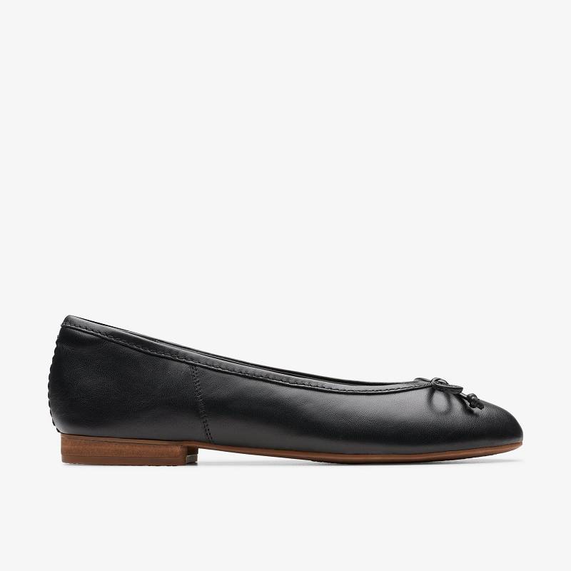 Black Leather Clarks Fawna Lily | CLKS-85073