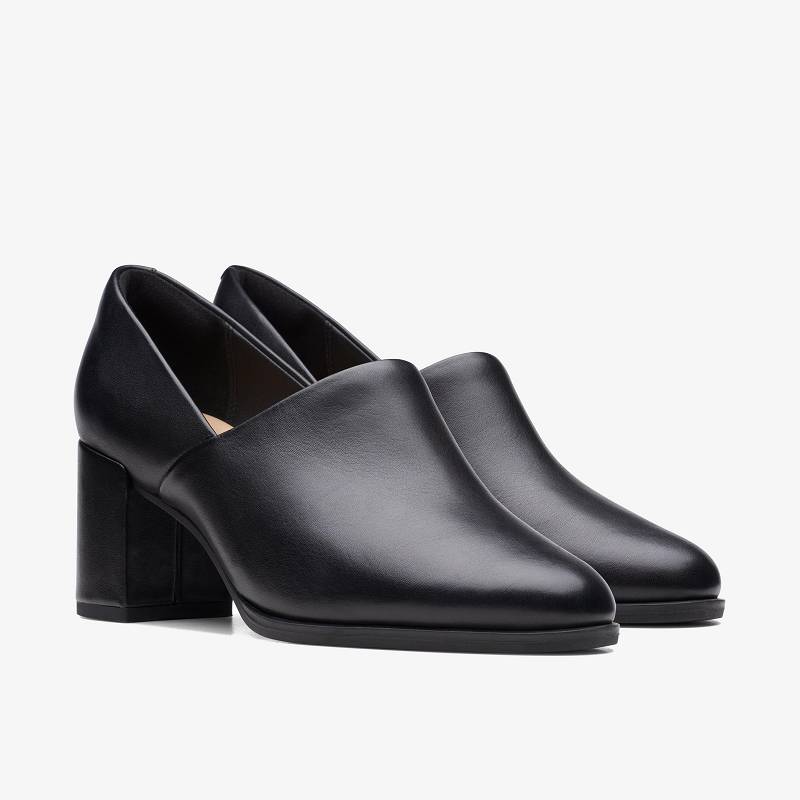 Black Leather Clarks Freva 55 Lily | CLKS-85128