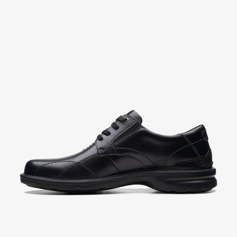 Black Leather Clarks Gessler Lace | CLKS-84352