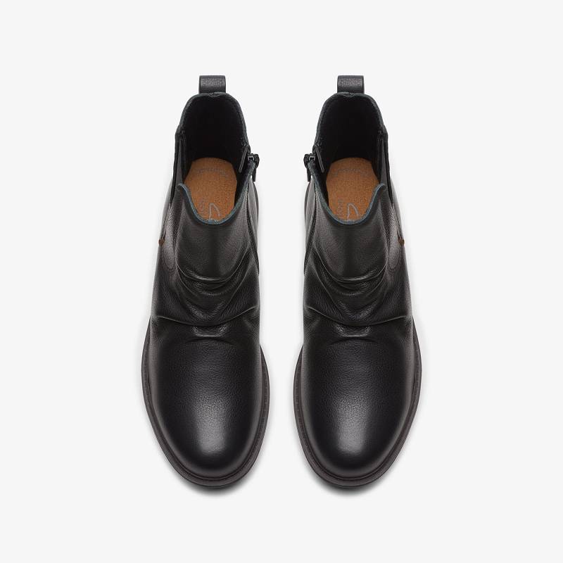 Black Leather Clarks Hearth Rose | CLKS-85600