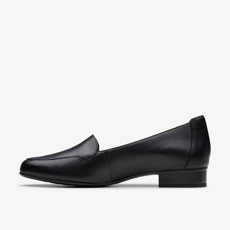 Black Leather Clarks Krystine Lily | CLKS-85427