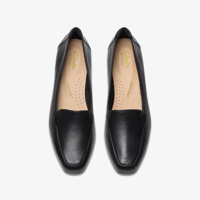 Black Leather Clarks Krystine Lily | CLKS-85427