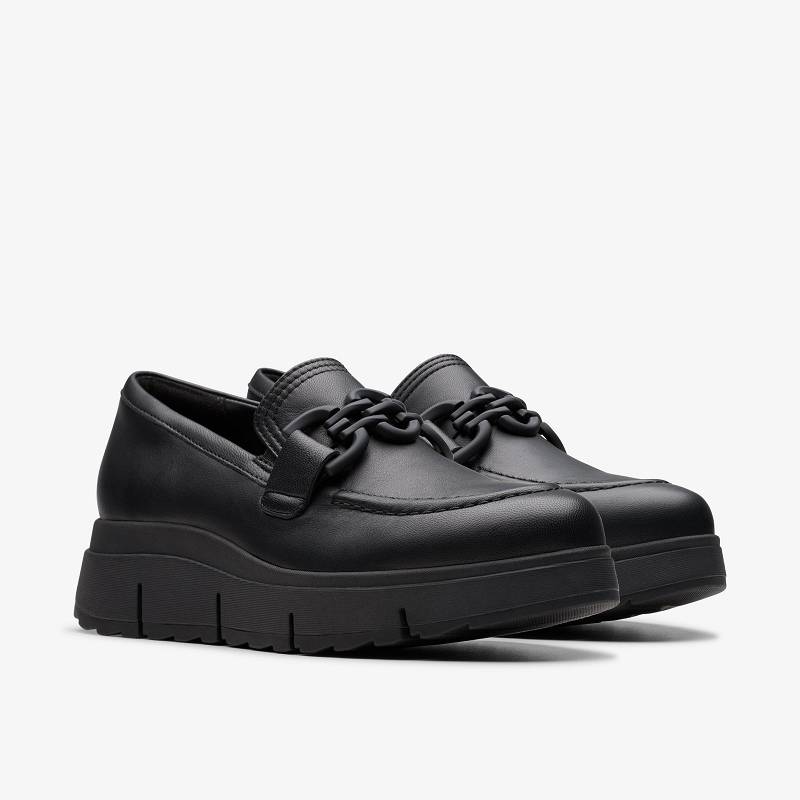 Black Leather Clarks Loriini Izzy | CLKS-85405