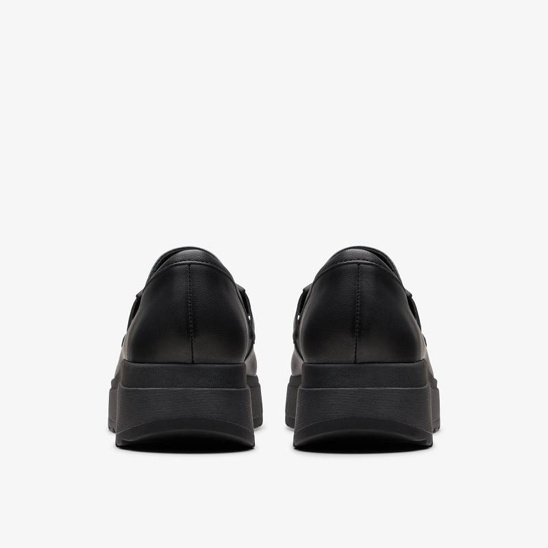 Black Leather Clarks Loriini Izzy | CLKS-85405