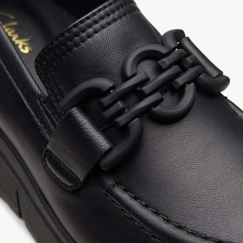 Black Leather Clarks Loriini Izzy | CLKS-85405