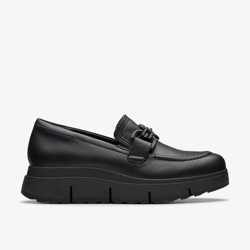 Black Leather Clarks Loriini Izzy | CLKS-85405