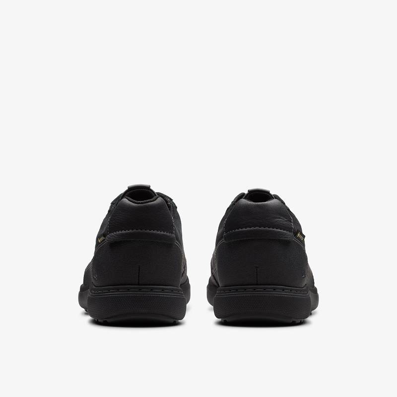 Black Leather Clarks Mapstone Lo Gore-Tex | CLKS-84247