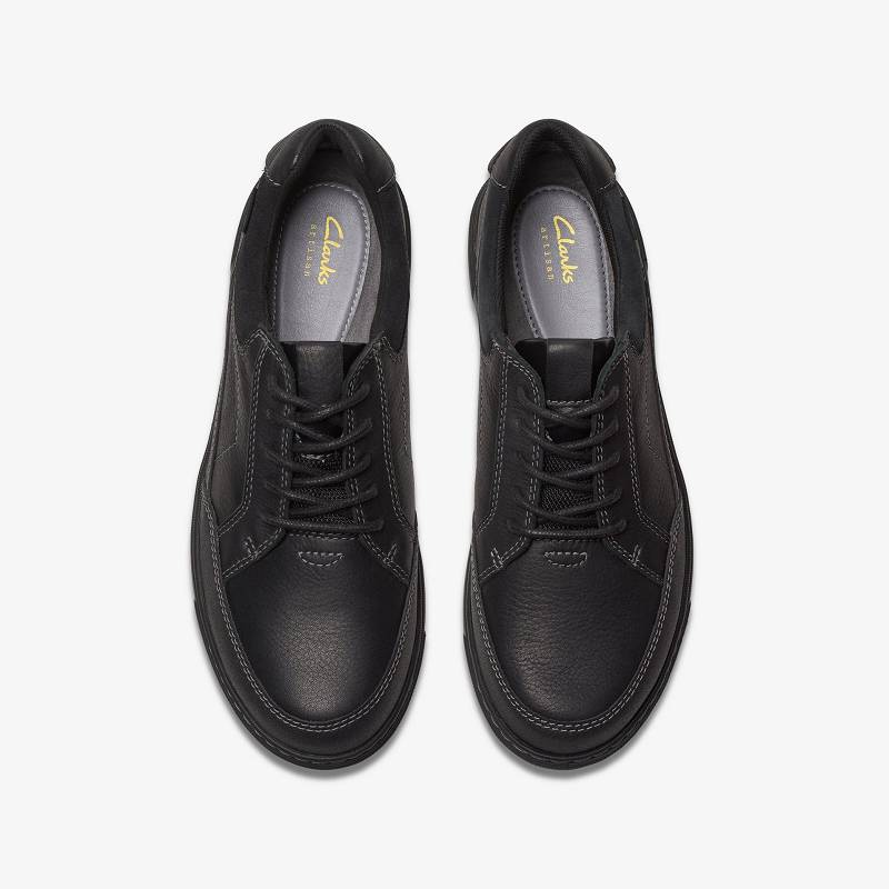 Black Leather Clarks Mapstone Lo Gore-Tex | CLKS-84247