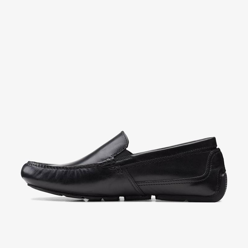 Black Leather Clarks Markman Plain | CLKS-84463