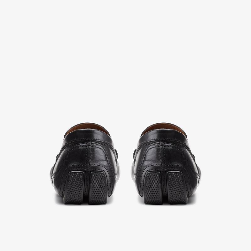 Black Leather Clarks Markman Plain | CLKS-84463