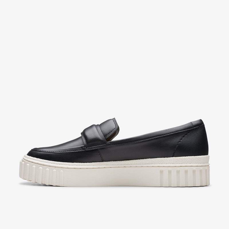 Black Leather Clarks Mayhill Cove | CLKS-84839