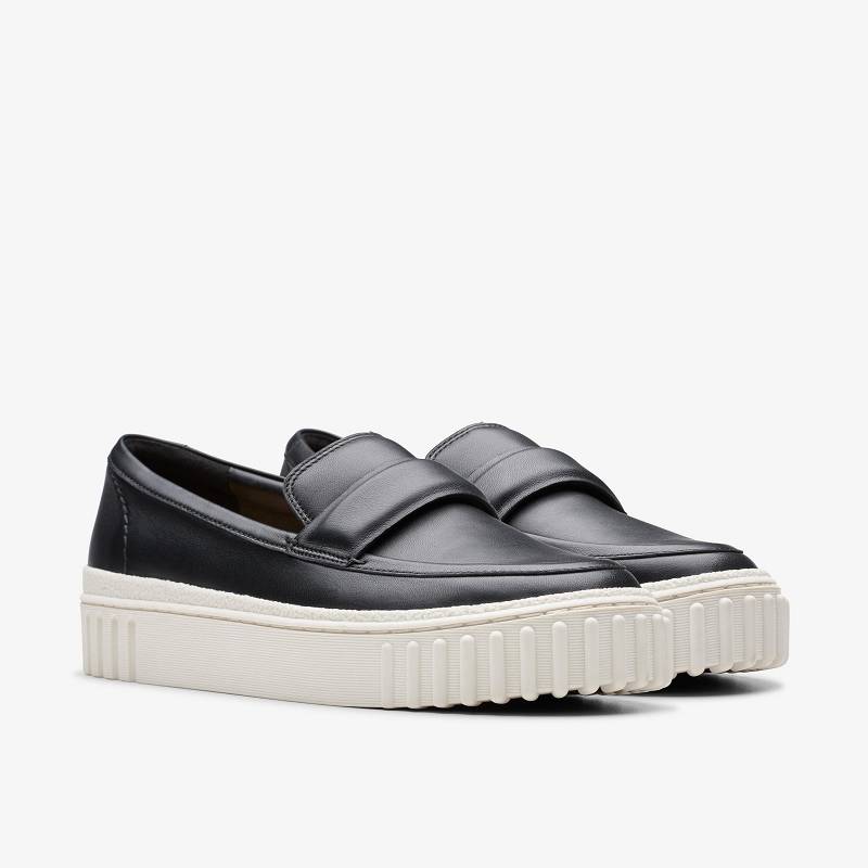 Black Leather Clarks Mayhill Cove | CLKS-84839