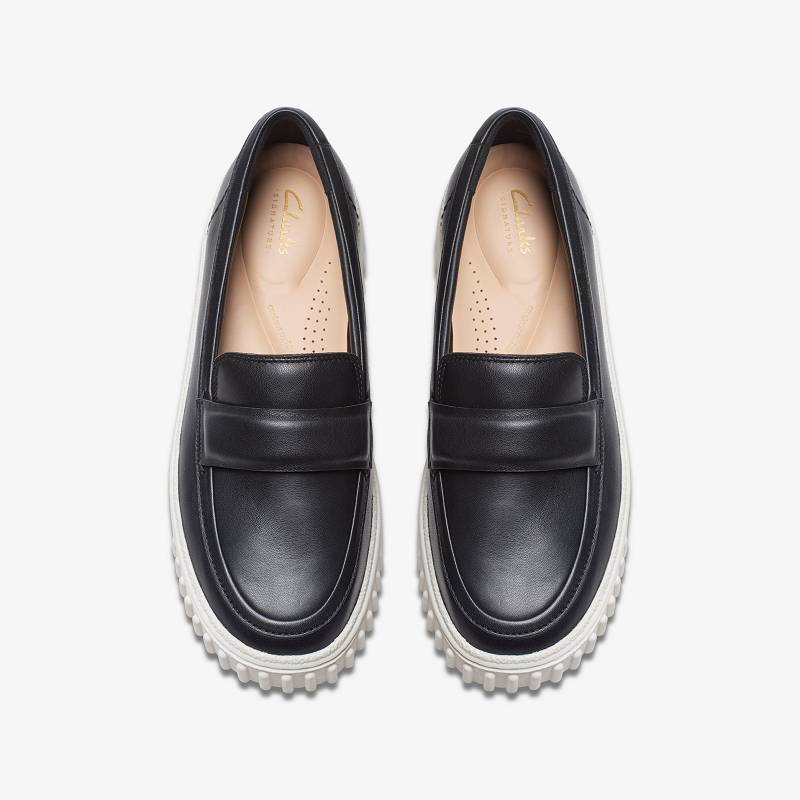 Black Leather Clarks Mayhill Cove | CLKS-84839