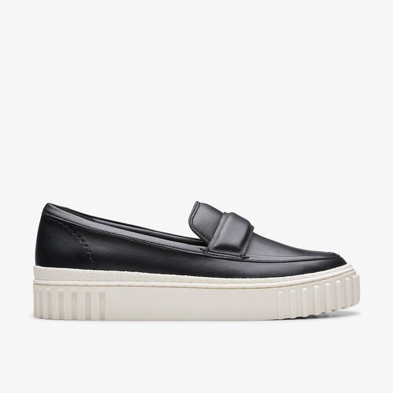 Black Leather Clarks Mayhill Cove | CLKS-84839