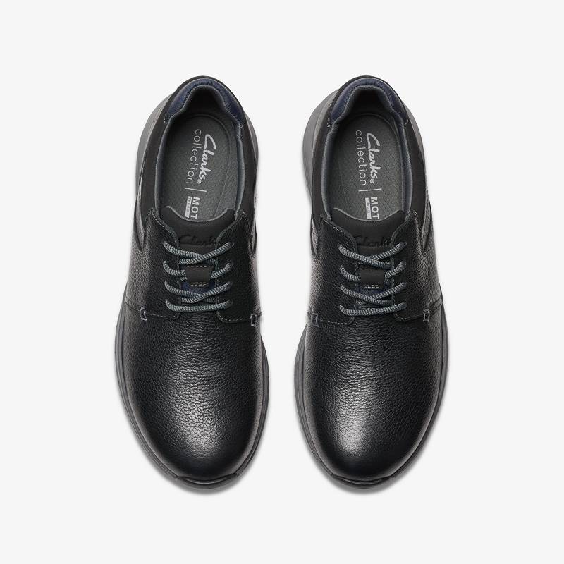 Black Leather Clarks Motion Trek PT | CLKS-84229