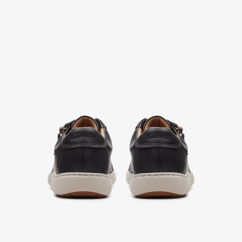 Black Leather Clarks Nalle Lace | CLKS-85176