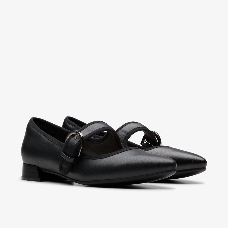 Black Leather Clarks Natalyn May | CLKS-85340