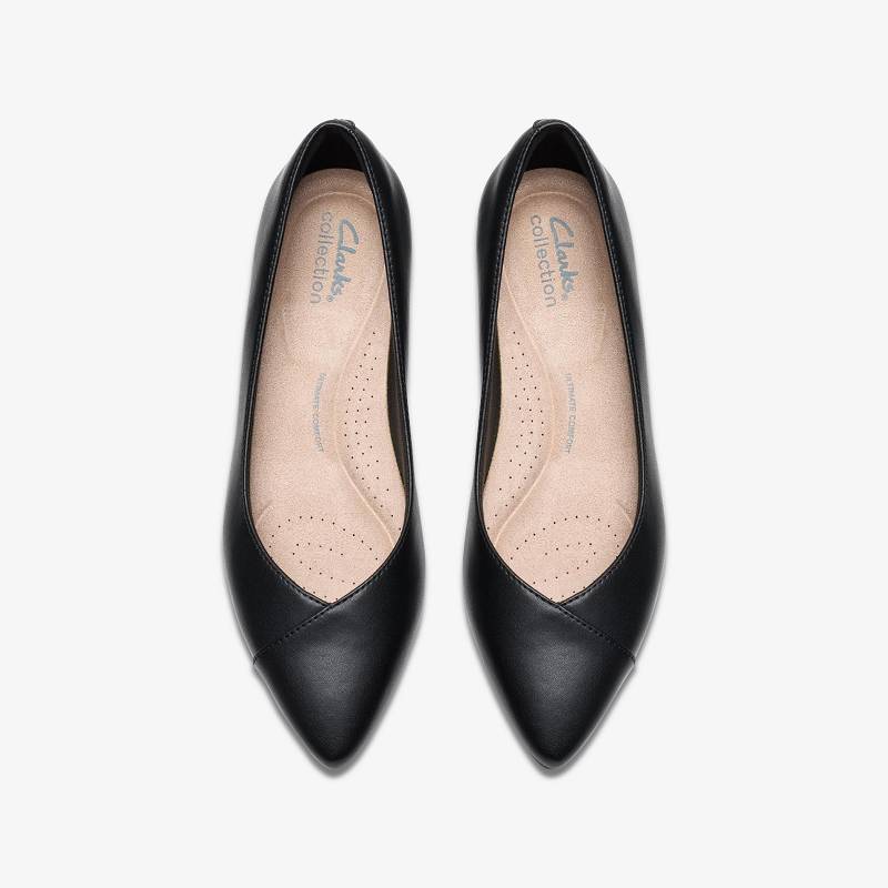 Black Leather Clarks Natalyn Wish | CLKS-85291