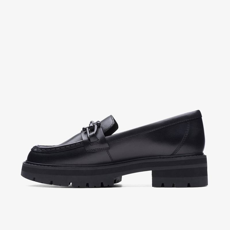 Black Leather Clarks Orianna Bit | CLKS-84997