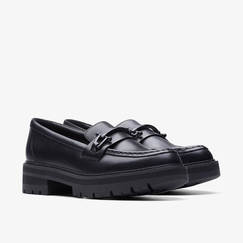 Black Leather Clarks Orianna Bit | CLKS-84997