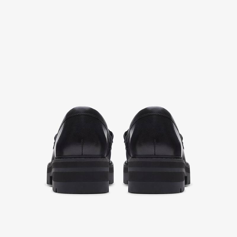 Black Leather Clarks Orianna Bit | CLKS-84997