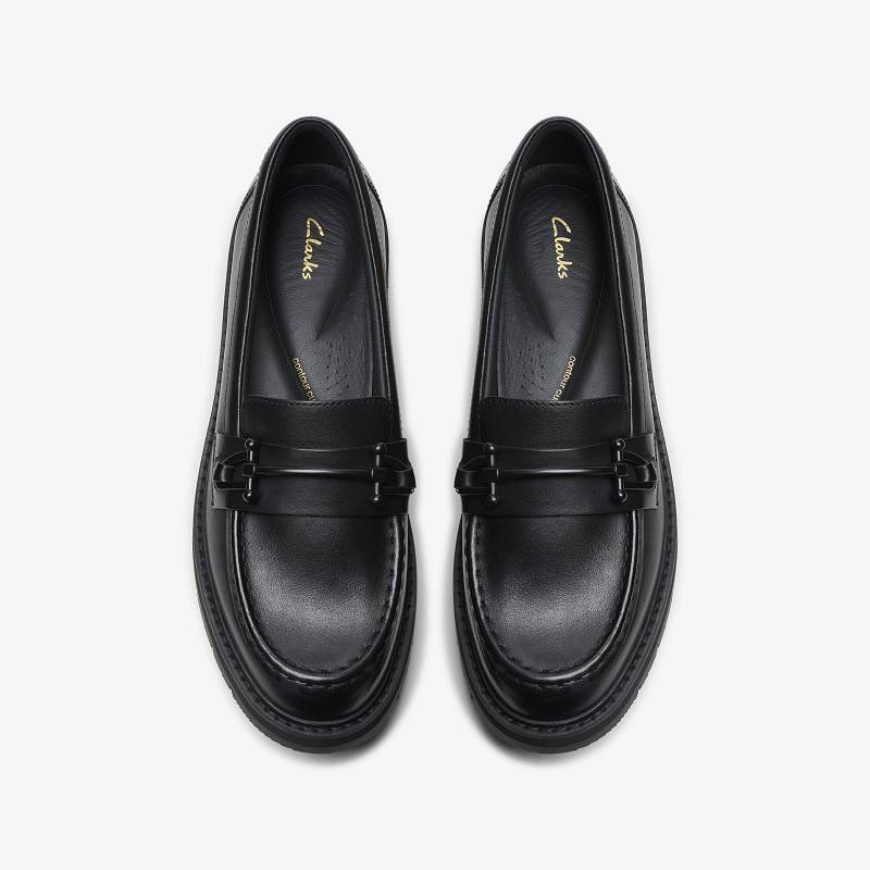 Black Leather Clarks Orianna Bit | CLKS-84997