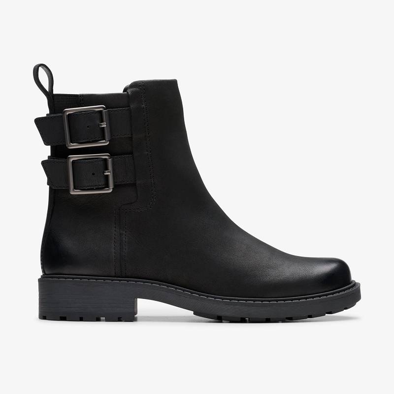 Black Leather Clarks Orinoco2 Bay | CLKS-85490