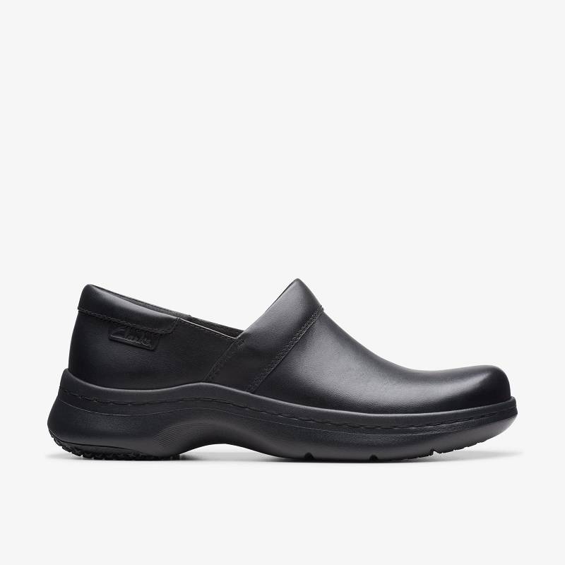 Black Leather Clarks Pro Gem | CLKS-84761