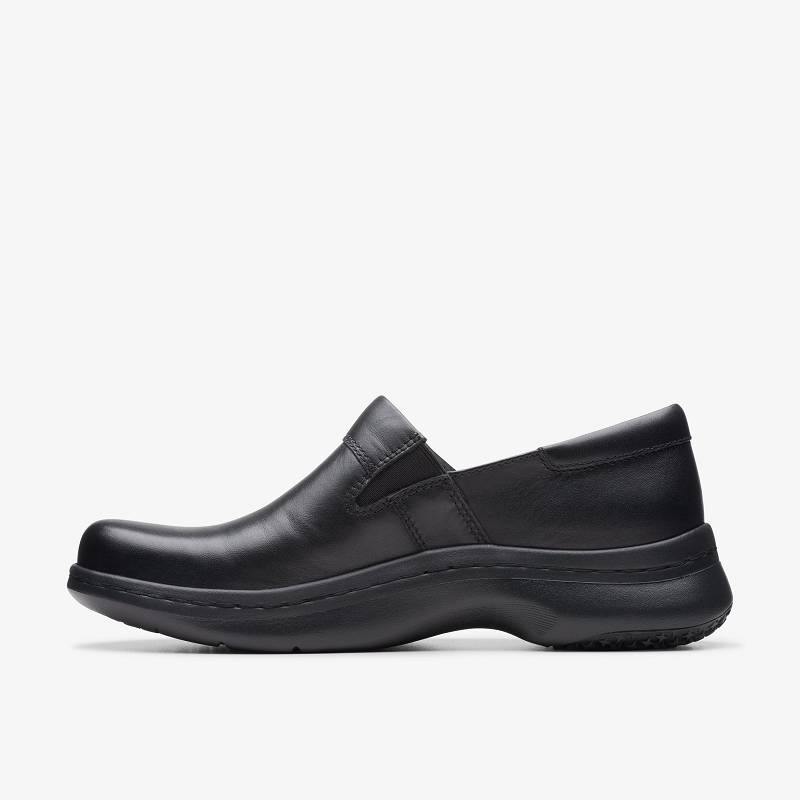 Black Leather Clarks Pro Gem | CLKS-84800