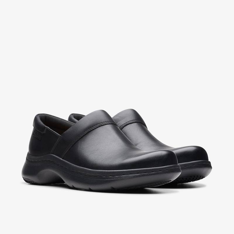 Black Leather Clarks Pro Gem | CLKS-84800