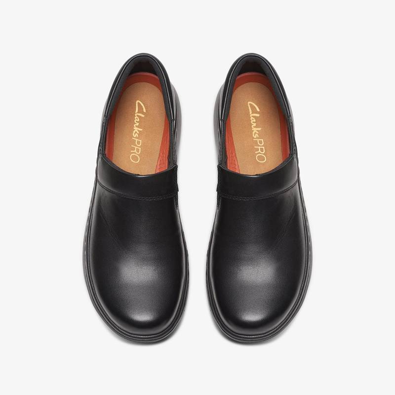 Black Leather Clarks Pro Gem | CLKS-84800