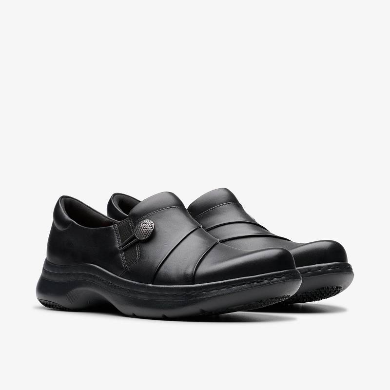 Black Leather Clarks Pro Lux | CLKS-84884