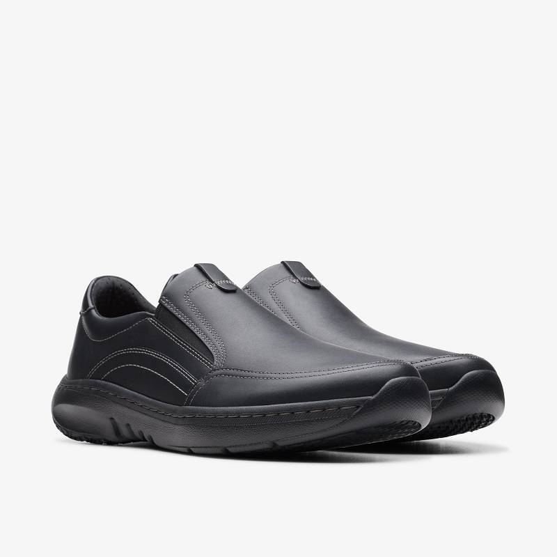 Black Leather Clarks Pro Step | CLKS-84282