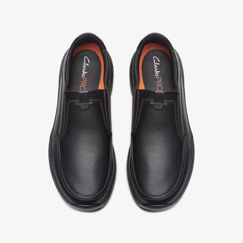 Black Leather Clarks Pro Step | CLKS-84282