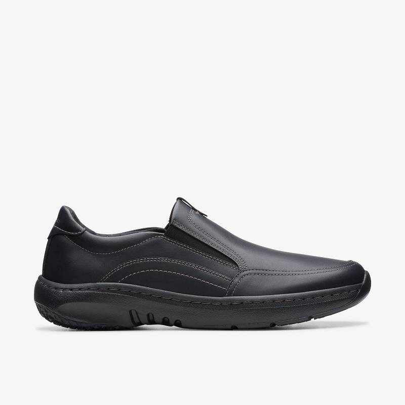 Black Leather Clarks Pro Step | CLKS-84282