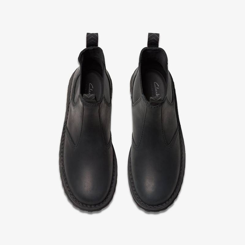 Black Leather Clarks Solsbury Easy | CLKS-84533