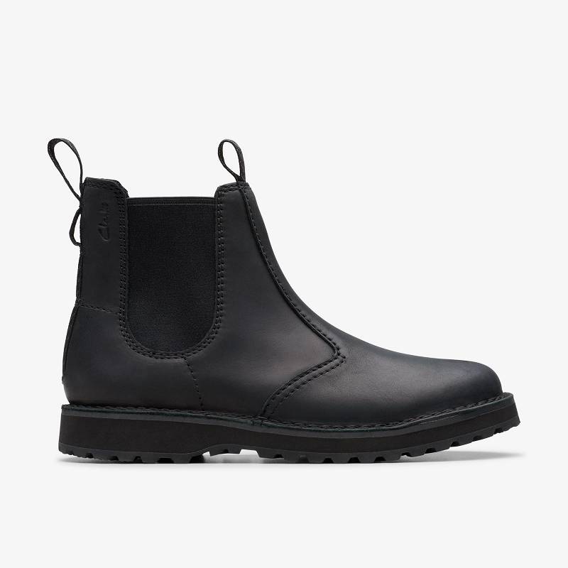 Black Leather Clarks Solsbury Easy | CLKS-84533