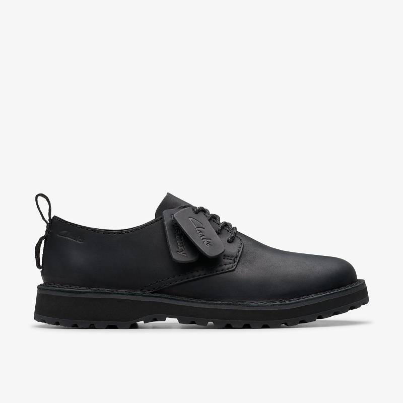 Black Leather Clarks Solsbury Lace | CLKS-84324