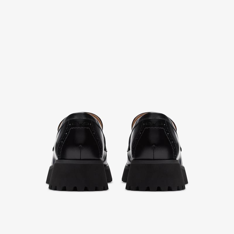 Black Leather Clarks Stayso Edge | CLKS-84889