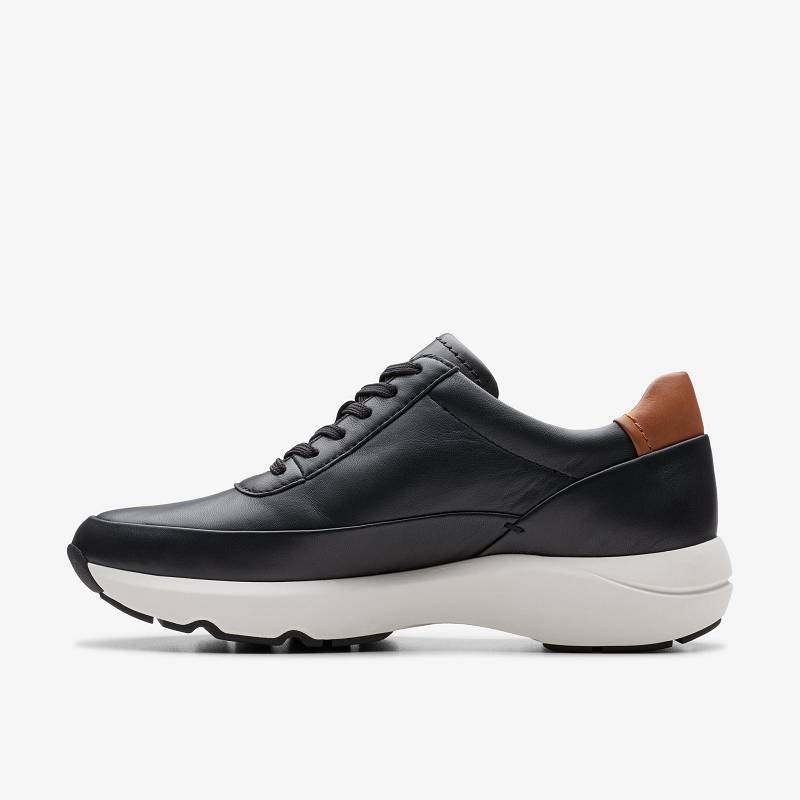 Black Leather Clarks Tivoli Zip | CLKS-85155