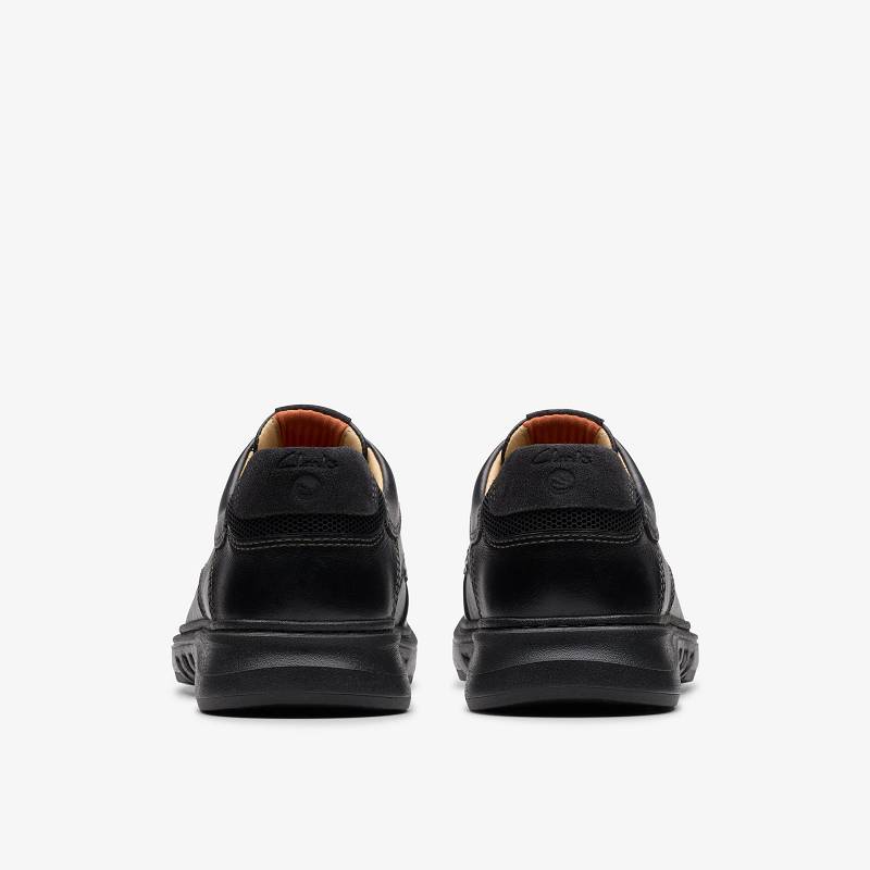 Black Leather Clarks Un Briley Lace | CLKS-84374