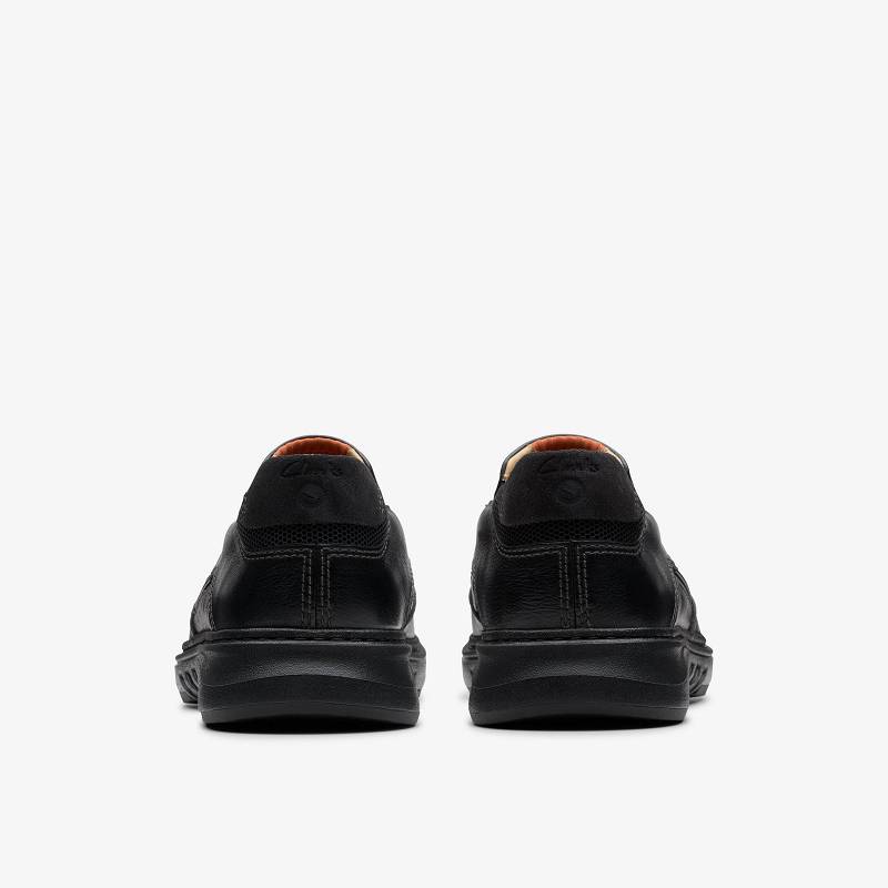 Black Leather Clarks Un Briley Step | CLKS-84449