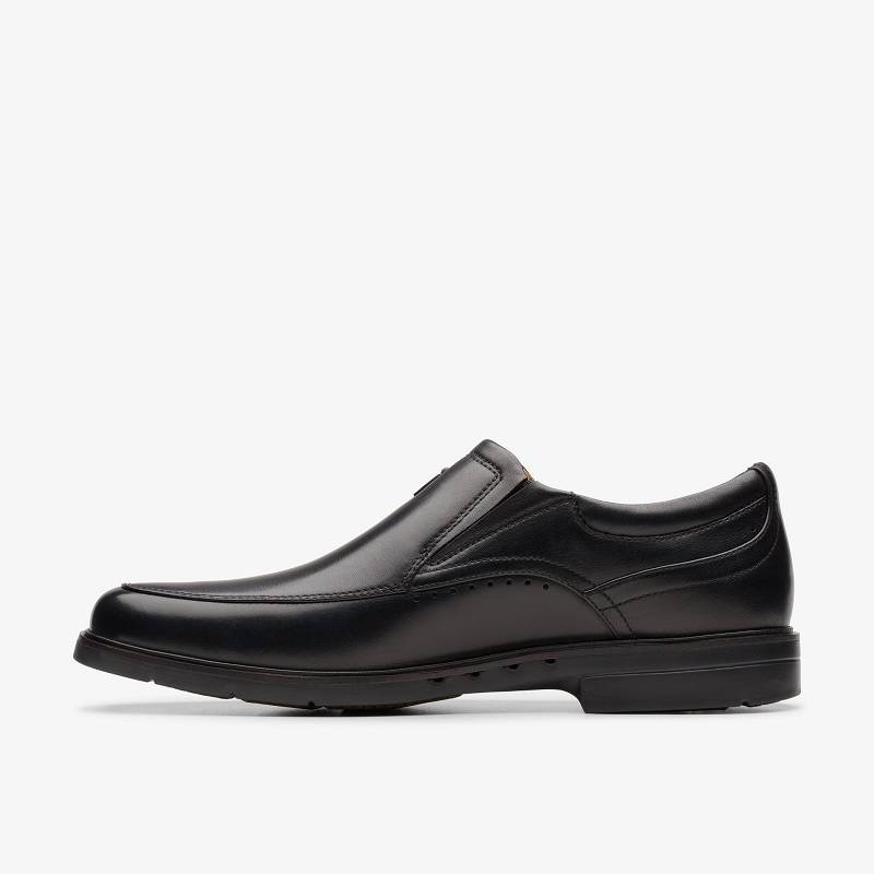 Black Leather Clarks Un Kendric Go | CLKS-84434