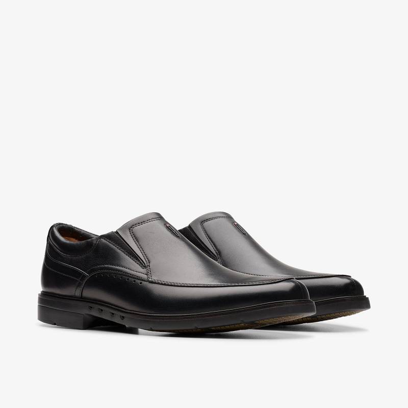 Black Leather Clarks Un Kendric Go | CLKS-84434