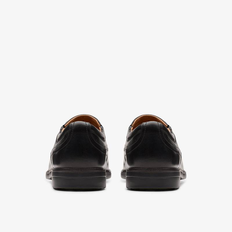 Black Leather Clarks Un Kendric Go | CLKS-84434