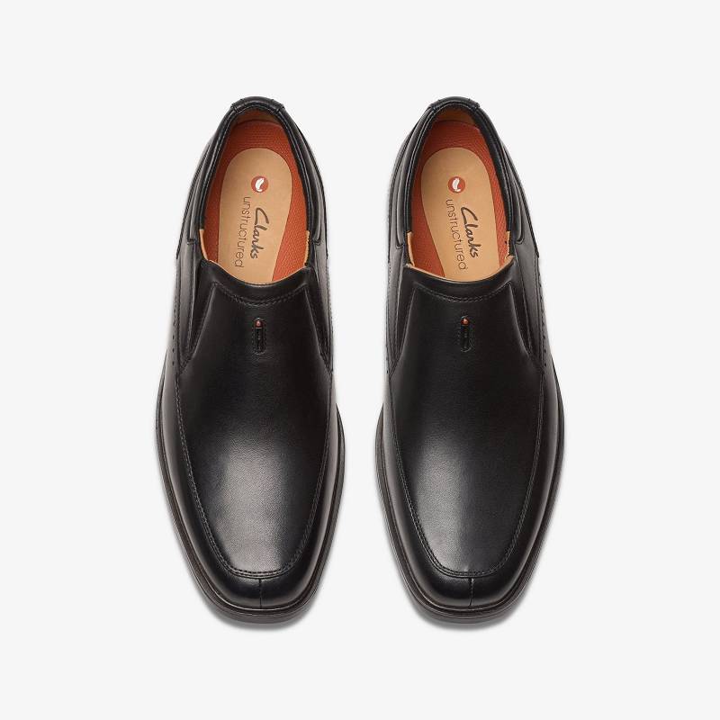 Black Leather Clarks Un Kendric Go | CLKS-84434