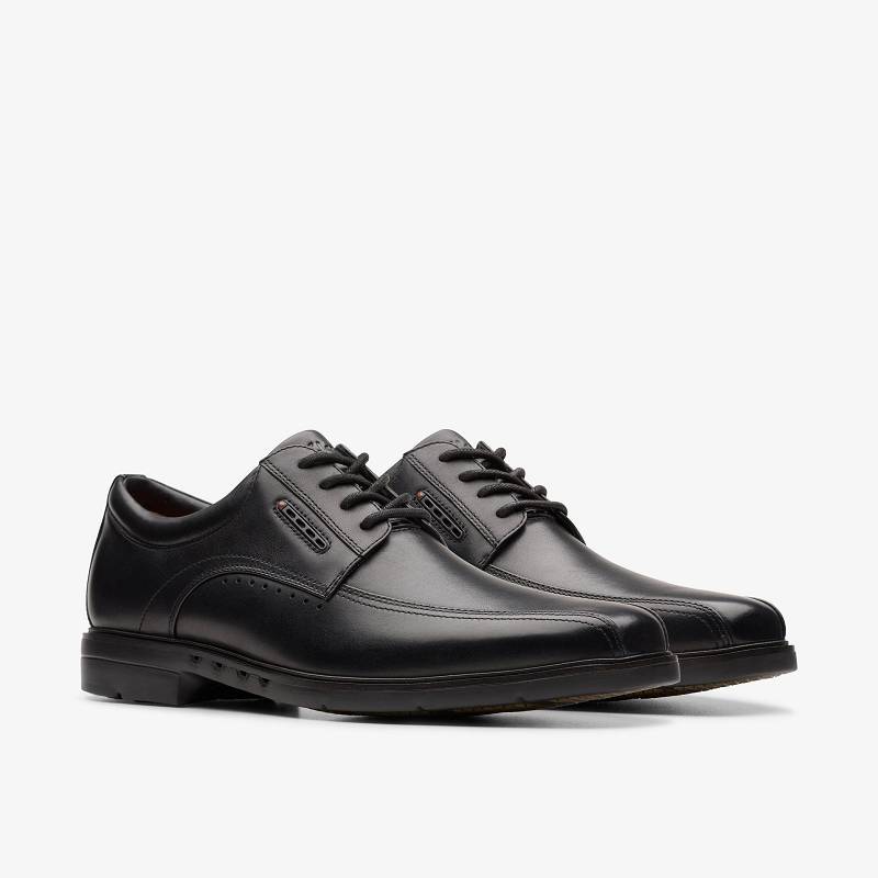 Black Leather Clarks Un Kendric Way | CLKS-84366