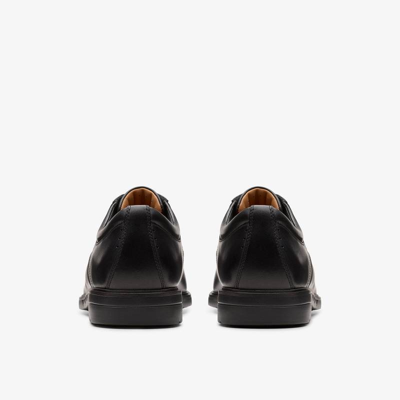 Black Leather Clarks Un Kendric Way | CLKS-84366