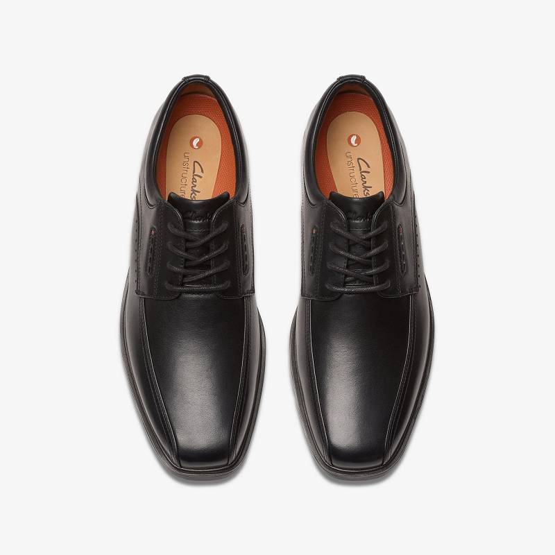 Black Leather Clarks Un Kendric Way | CLKS-84366